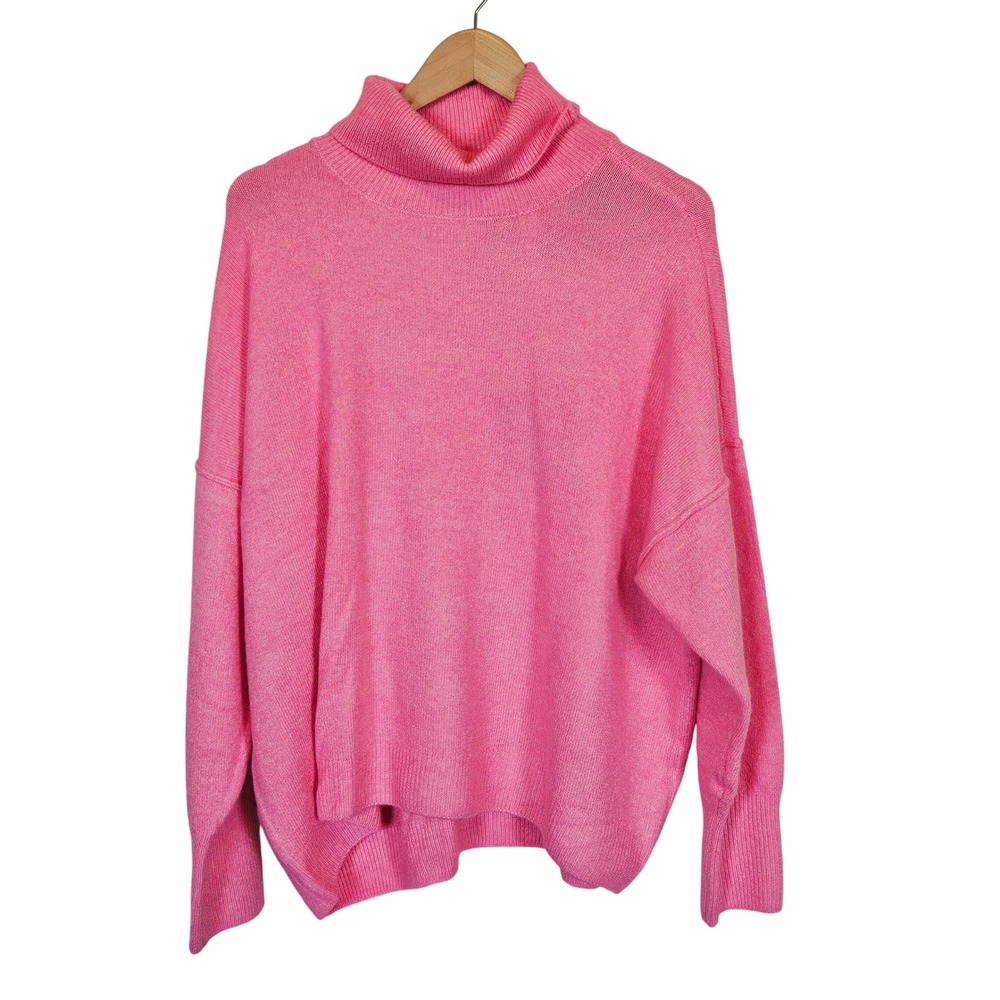 Vince Camuto Womens Pop Pink Turtleneck Knit Sweater XXL NWT Bold Fun Barbie